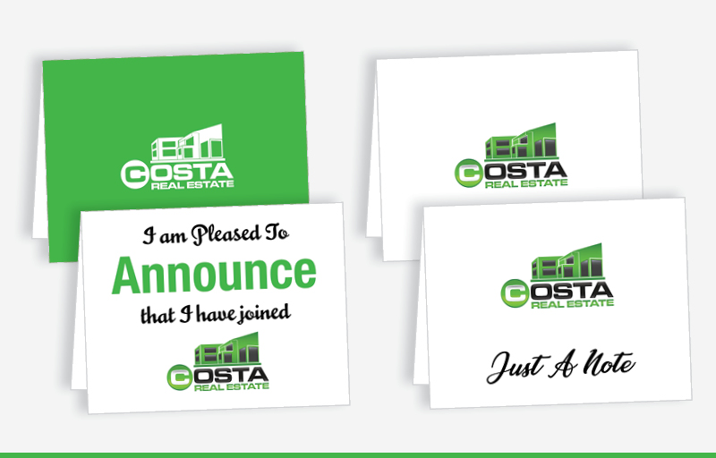 Costa Real Estate Blank Folded Note Cards -  stationery | BestPrintBuy.com