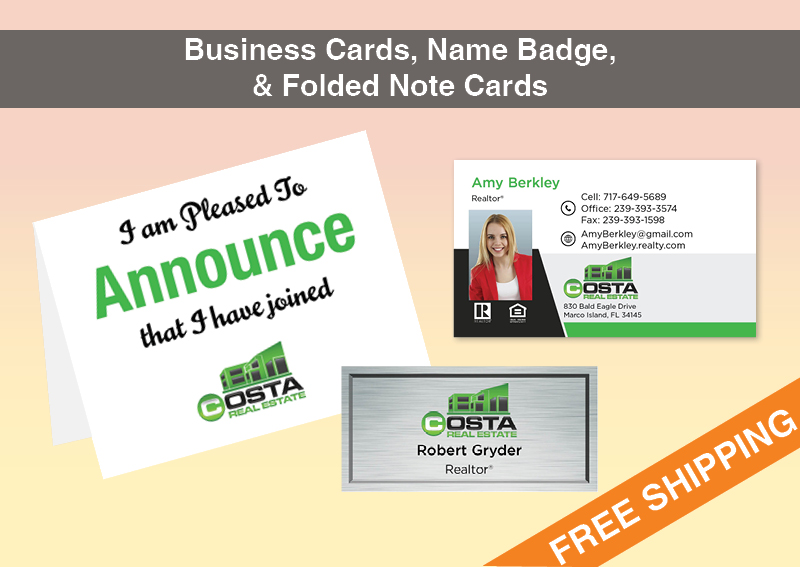 Costa Real Estate BC Agent Package - Costa Real Estate approved vendor personalized business cards| BestPrintBuy.com