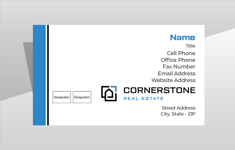 Cornerstone Real Estate Real Estate Ultra Thick Business Cards - Thick Stock & Matte Finish Business Cards for Realtors | BestPrintBuy.com