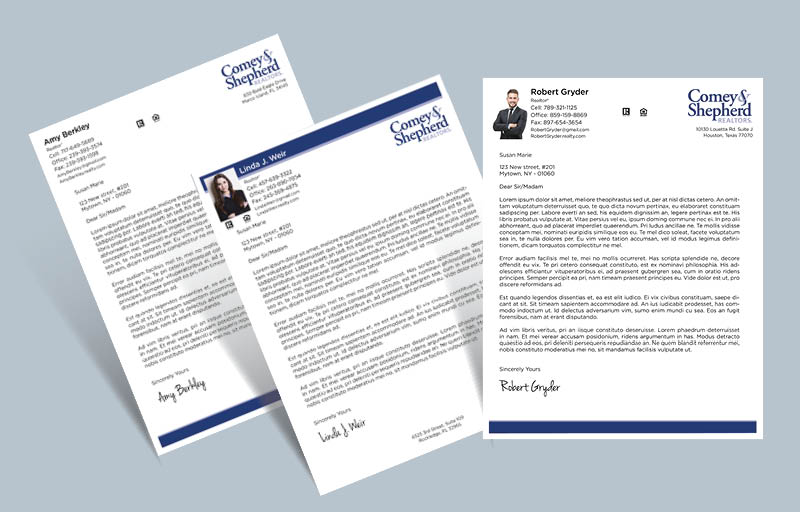 Comey & Shepherd Realtors Real Estate Letterheads - Custom Letterhead Stationery for Realtors | BestPrintBuy.com