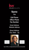 Keller Williams Vertical Business Cards With Photo