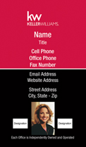 Keller Williams Vertical Business Cards With Photo