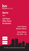 Keller Williams Vertical Business Cards Without photo