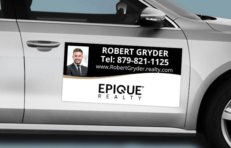 Epique Realty Real Estate 12 x 24 with Photo Car Magnets - Custom car magnets for realtors | BestPrintBuy.com