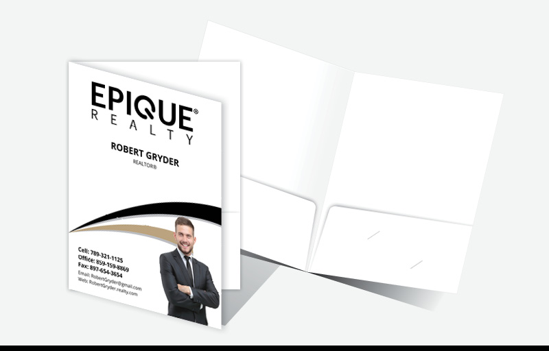 Epique Realty Real Estate Econo Presentation Folders - Econo Presentation Folders | BestPrintBuy.com