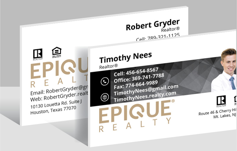 Epique Realty Real Estate Ultra Thick Business Cards - Thick Stock & Matte Finish Business Cards for Realtors | BestPrintBuy.com