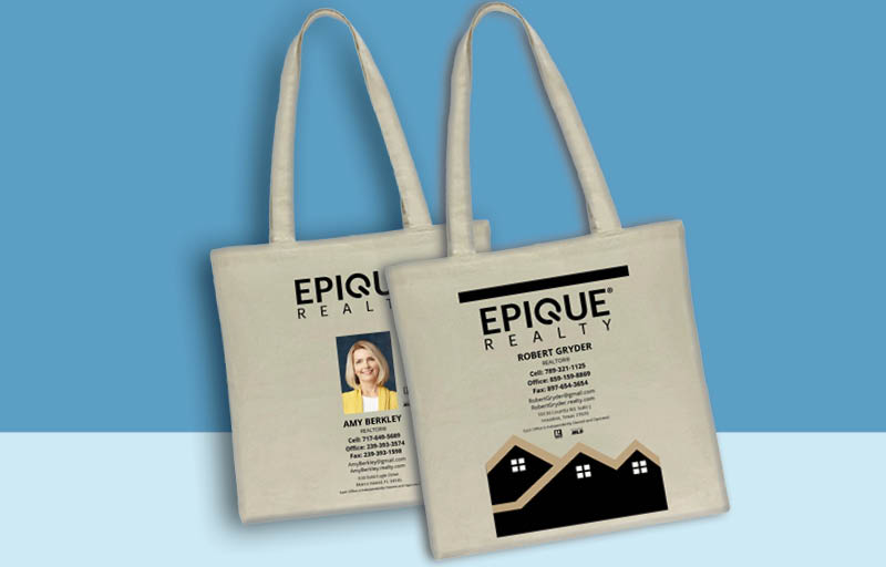 Epique Realty Real Estate Tote Bags -promotional products | BestPrintBuy.com