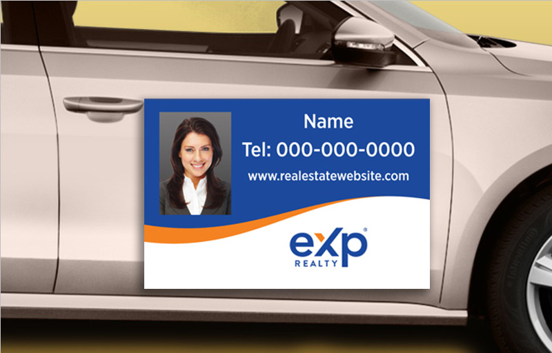 eXp Realty Real Estate 12 x 18 with Photo and without Photo Car Magnets - eXp Realty custom car magnets for realtors | BestPrintBuy.com