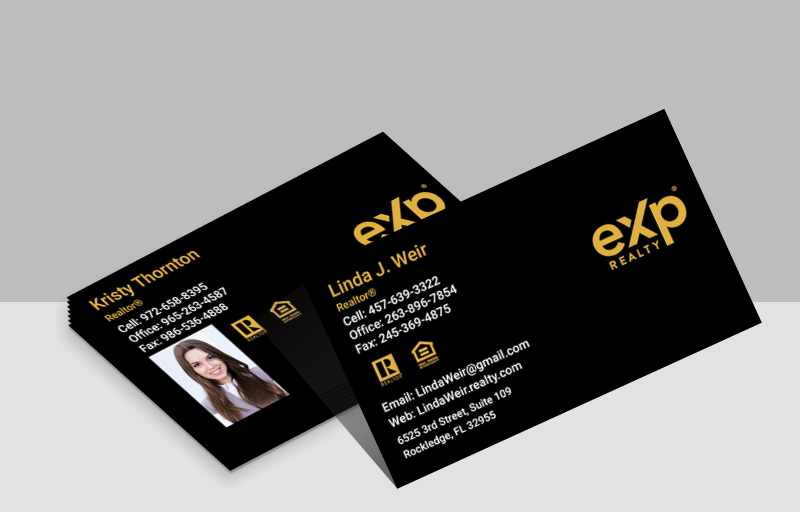 eXp Realty Real Estate Foil Business Cards - MHRS Approved Vendor Gold or Silver Foil Business Cards on Silk Laminated Stock for Realtors | BestPrintBuy.com