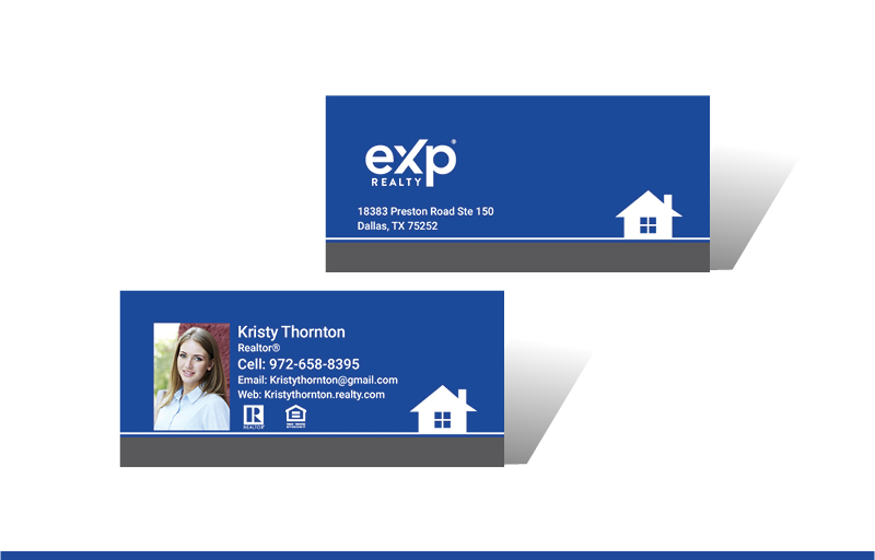 eXp Realty Real Estate Matching Two Sided Mini Business Cards - eXp Realty - Slim, Half Size Business Cards for Realtors | BestPrintBuy.com