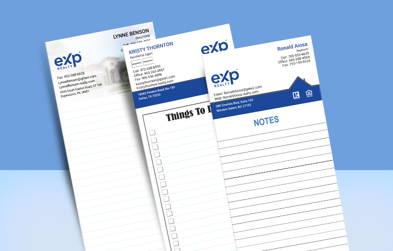 eXp Realty Notepads Without Photo - eXp Realty approved vendor personalized realtor marketing materials | BestPrintBuy.com