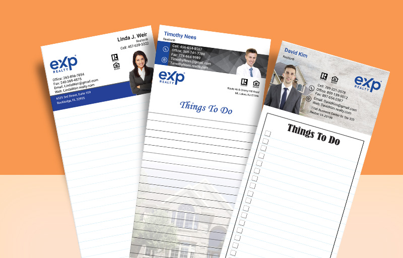 eXp Realty Silhouette Notepads - eXp Realty approved vendor personalized realtor marketing materials | BestPrintBuy.com