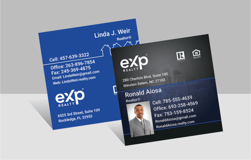 eXp Realty Real Estate Square Business Cards - MHRS Approved Vendor Modern Business Cards for Realtors | BestPrintBuy.com