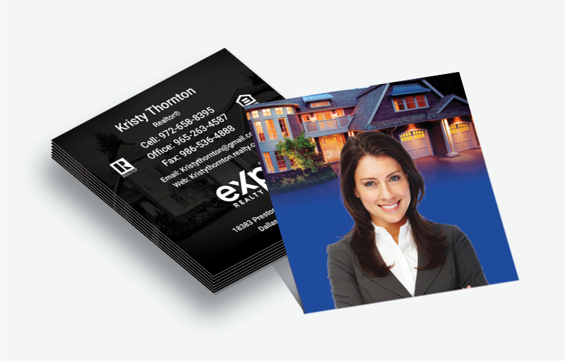 eXp Realty Real Estate Matching Two-Sided Square Business Cards - eXp Realty  - Modern, Unique Business Cards for Realtors | BestPrintBuy.com