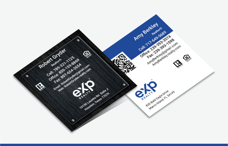 eXp Realty Real Estate Square Business Cards Without Photo - eXp Realty - Modern, Unique Business Cards for Realtors | BestPrintBuy.com