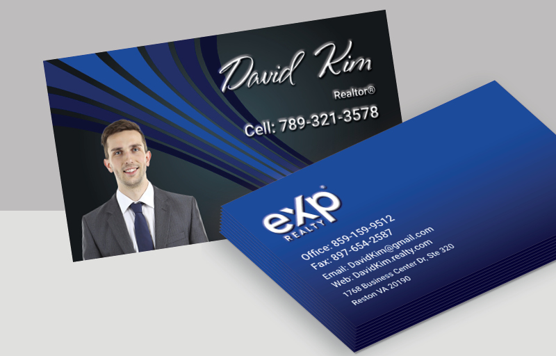 eXp Realty Real Estate Spot UV (Gloss) Raised Business Cards - MHRS Approved Vendor Luxury Raised Printing & Suede Stock Business Cards for Realtors | BestPrintBuy.com