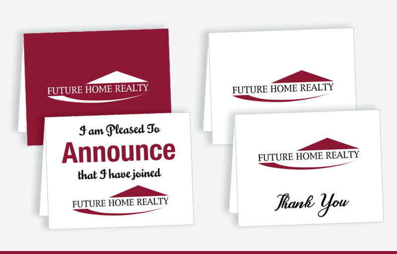 Future Home Realty Real Estate Blank Folded Note Cards -  stationery | BestPrintBuy.com