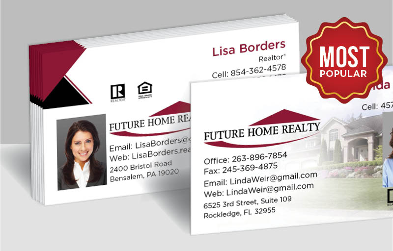 Future Home Realty Real Estate Standard Business Cards - Standard & Rounded Corner Business Cards for Realtors | BestPrintBuy.com