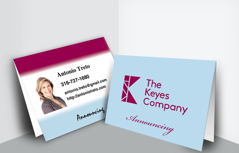 The Keyes Company Real Estate Folded Note Cards - The Keyes Company announcing note card stationery | BestPrintBuy.com