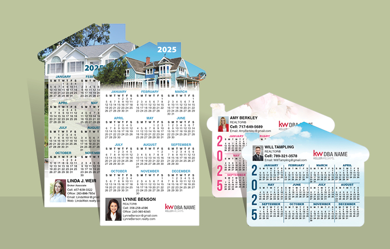 Keller Williams Real Estate House Shape Magnetic Calendars