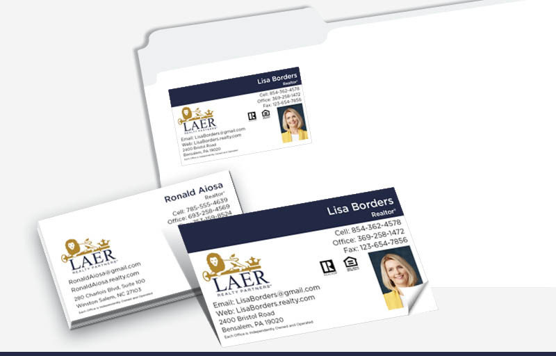 LAER Realty Partners Real Estate Business Card Labels - LAER Realty Partners  personalized stickers with contact info | BestPrintBuy.com