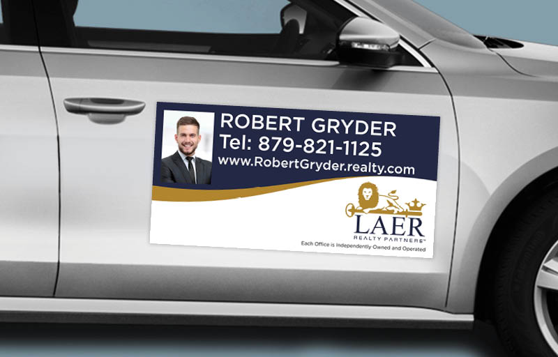 LAER Realty Partners Real Estate 12 x 24 with Photo Car Magnets - Custom car magnets for realtors | BestPrintBuy.com