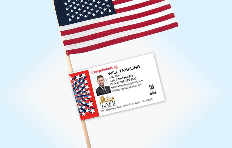 LAER Realty Partners American Flag Label Riders | BestPrintBuy.com