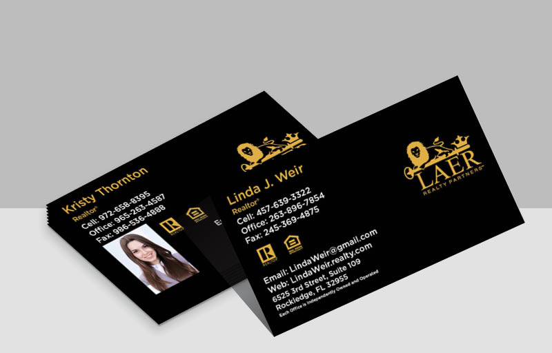 LAER Realty Partners Real Estate Foil Business Cards - Gold or Silver Foil Business Cards on Silk Laminated Stock for Realtors | BestPrintBuy.com