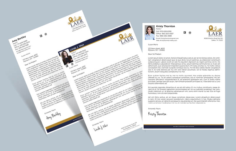 LAER Realty Partners Real Estate Letterheads - Custom Letterhead Stationery for Realtors | BestPrintBuy.com