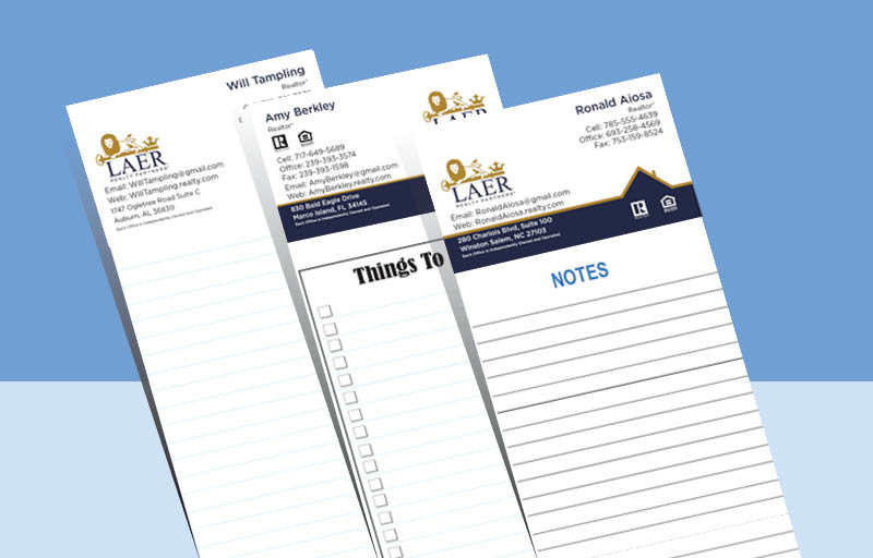 LAER Realty Partners Notepads Without Photo - LAER Realty Partners approved vendor personalized realtor marketing materials | BestPrintBuy.com