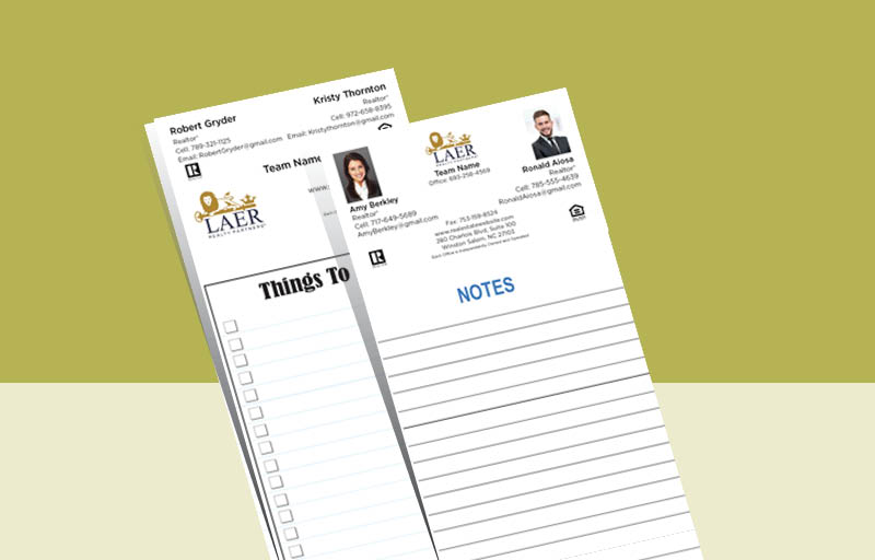 LAER Realty Partners Team Notepads - LAER Realty Partners approved vendor personalized realtor marketing materials | BestPrintBuy.com