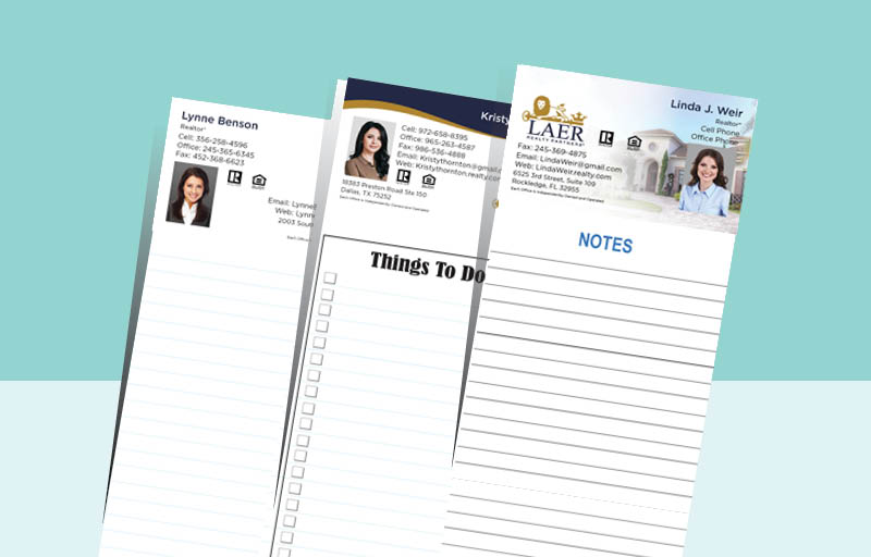 LAER Realty Partners Notepads With Photo - LAER Realty Partners approved vendor personalized realtor marketing materials | BestPrintBuy.com