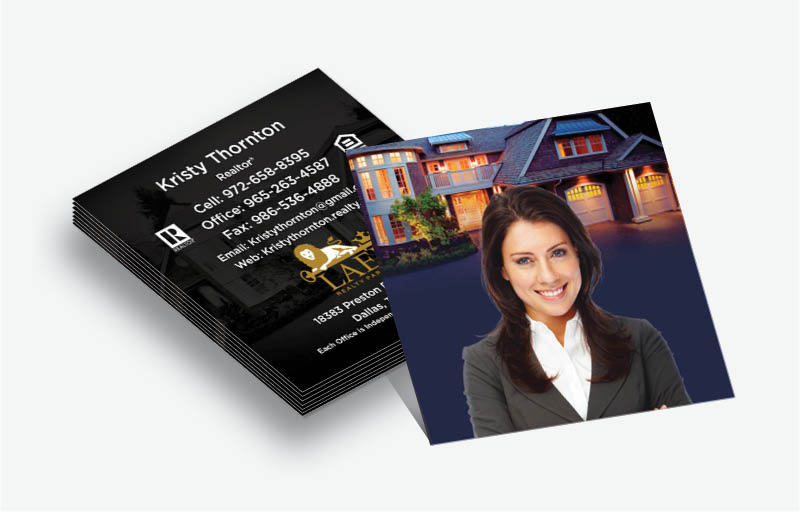 LAER Realty Partners Real Estate Matching Two-Sided Square Business Cards - LAER Realty Partners  - Modern, Unique Business Cards for Realtors | BestPrintBuy.com