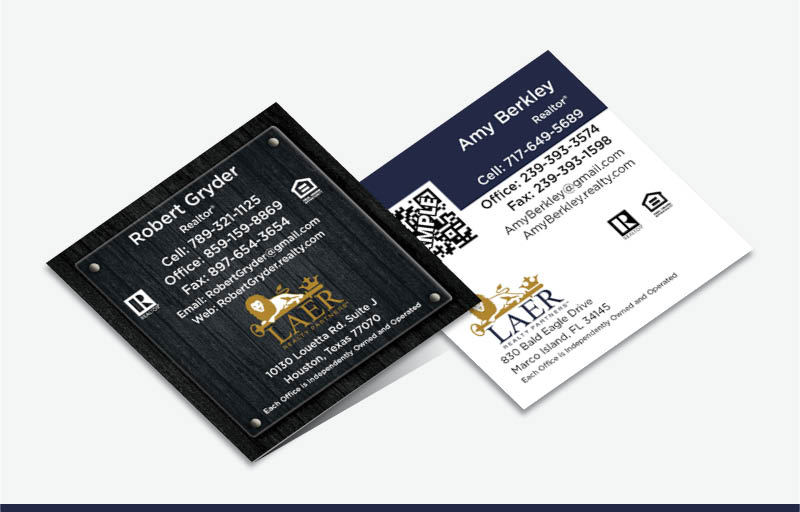 LAER Realty Partners Real Estate Square Business Cards Without Photo - LAER Realty Partners - Modern, Unique Business Cards for Realtors | BestPrintBuy.com