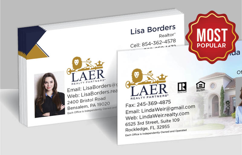 LAER Realty Partners Real Estate Standard Business Cards - Standard & Rounded Corner Business Cards for Realtors | BestPrintBuy.com