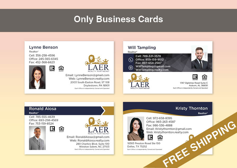 LAER Realty Partners Real Estate Gold Agent Package - LAER Realty Partners approved vendor personalized business cards, letterhead, envelopes and note cards | BestPrintBuy.com