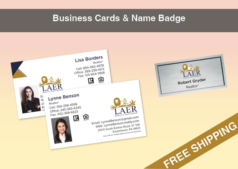 LAER Realty Partners Real Estate Silver Agent Package - LAER Realty Partners approved vendor personalized business cards, letterhead, envelopes and note cards | BestPrintBuy.com