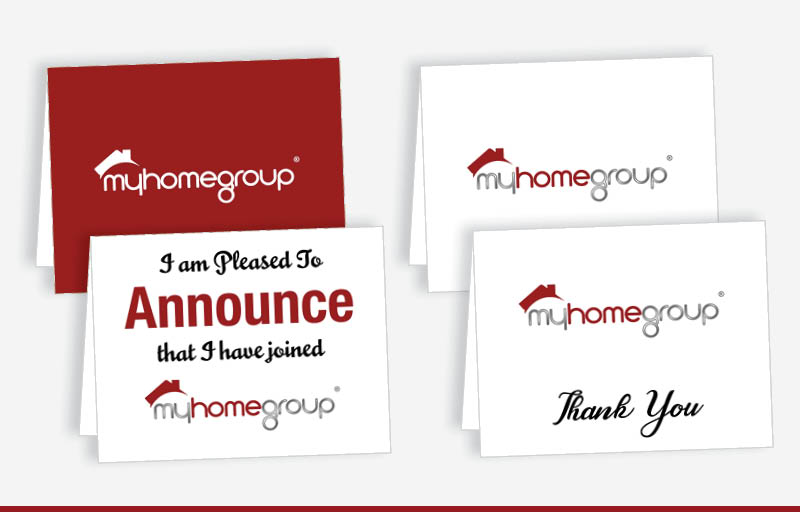 My Home Group Real Estate Blank Folded Note Cards -  stationery | BestPrintBuy.com