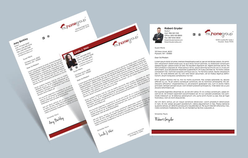 My Home Group Real Estate Letterheads - Custom Letterhead Stationery for Realtors | BestPrintBuy.com