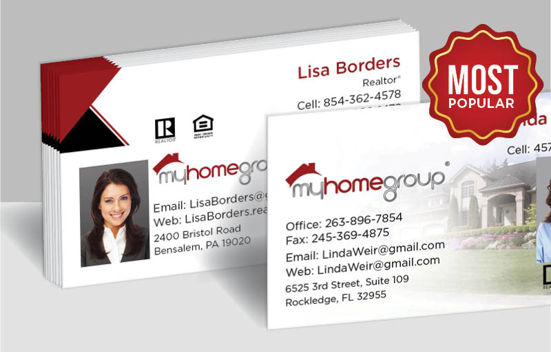 My Home Group Real Estate Standard Business Cards - Standard & Rounded Corner Business Cards for Realtors | BestPrintBuy.com