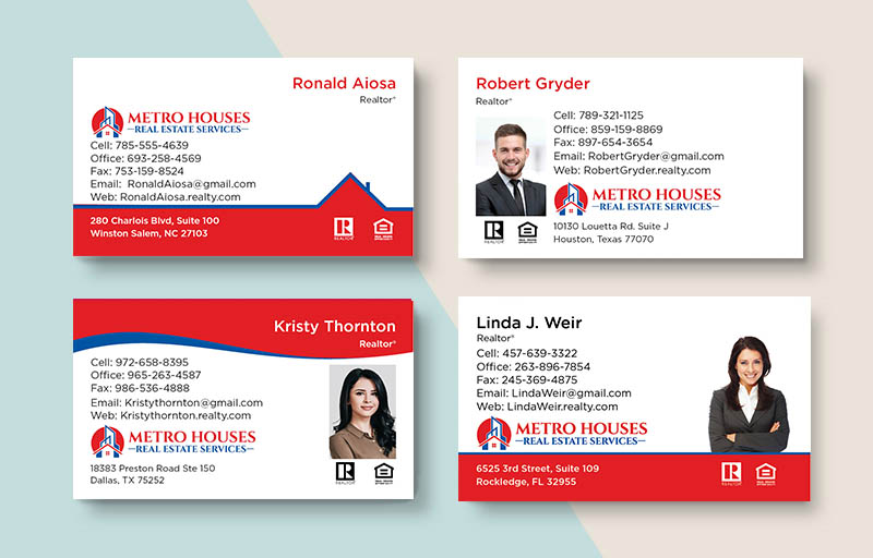 Metro Houses Real Estate Services Real Estate Business Card Magnets - magnets with photo and contact info | BestPrintBuy.com