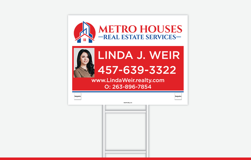 Metro Houses Real Estate Services Real Estate Signs - MHRS Approved Vendor Signs for Realtors | BestPrintBuy.com