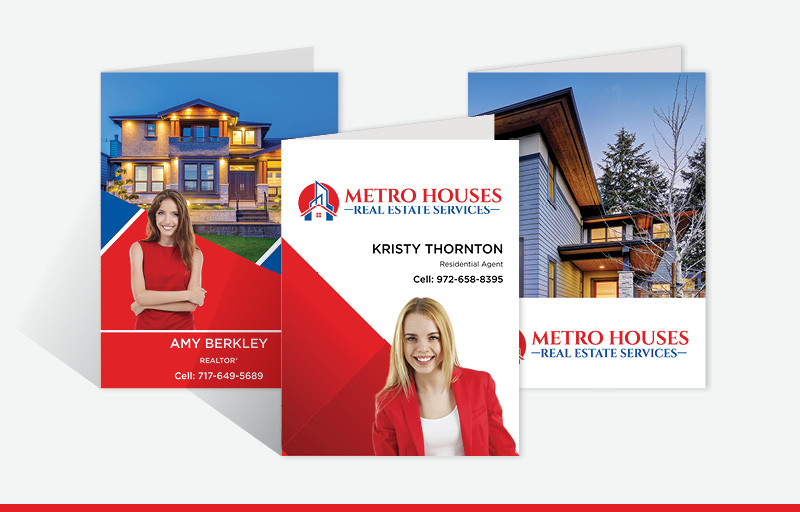 Metro Houses Real Estate Services Real Estate Custom Presentation Folders - custom folders | BestPrintBuy.com