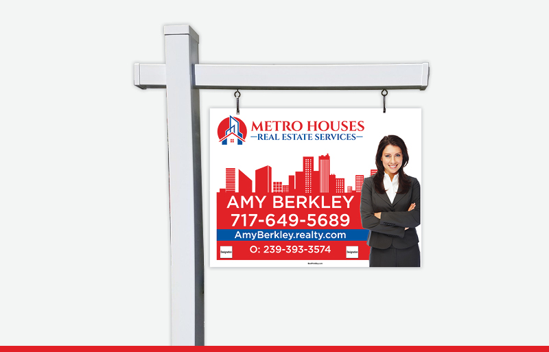 Metro Houses Real Estate Services Real Estate Signs - MHRS Approved Vendor Signs for Realtors | BestPrintBuy.com