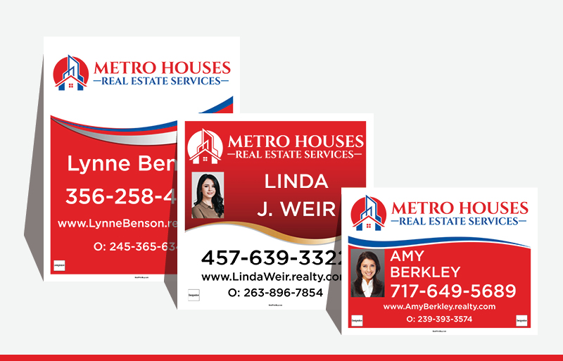 Metro Houses Real Estate Services Real Estate Signs - MHRS Approved Vendor Signs for Realtors | BestPrintBuy.com