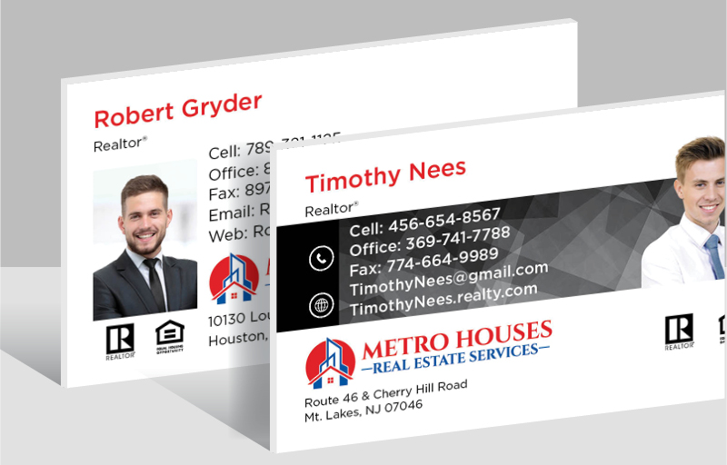 Metro Houses Real Estate Services Real Estate Ultra Thick Business Cards - MHRS Approved Vendor Thick Stock & Matte Finish Business Cards for Realtors | BestPrintBuy.com