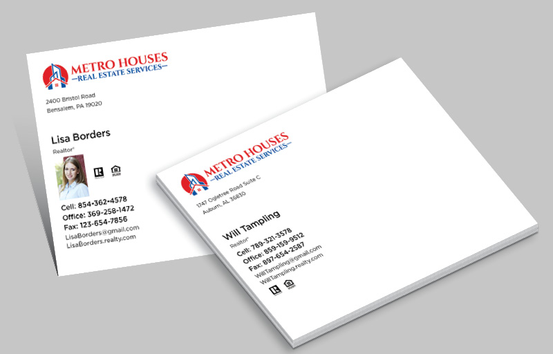 Metro Houses Real Estate Services A2 Envelopes - Custom A2 Envelopes Stationery for Realtors | BestPrintBuy.com