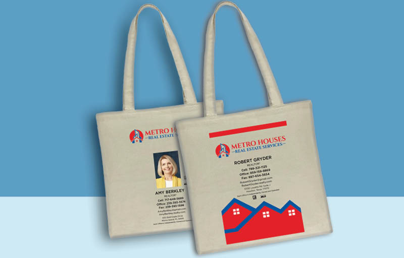 Metro Houses Real Estate Services Real Estate Tote Bags -promotional products | BestPrintBuy.com