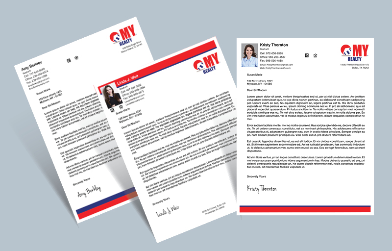 My Realty Real Estate Letterheads - Custom Letterhead Stationery for Realtors | BestPrintBuy.com