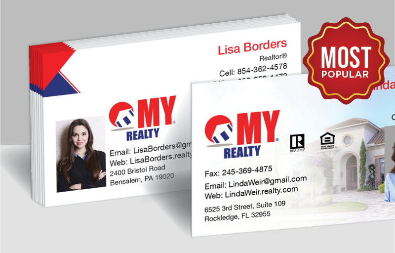 My Realty Real Estate Standard Business Cards - Standard & Rounded Corner Business Cards for Realtors | BestPrintBuy.com